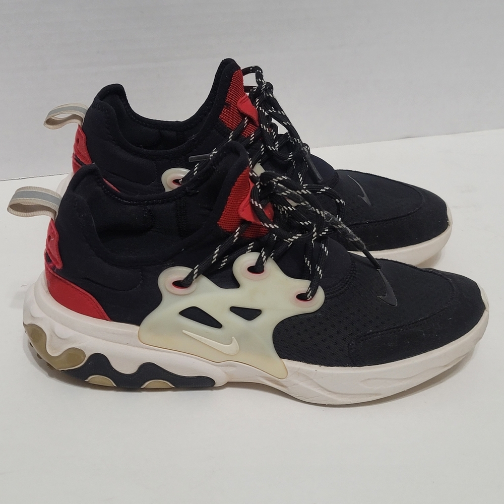 Nike React Presto Youth Black Phantom Red Chatty Matador Running Sneakers SZ 7Y
